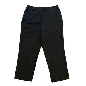 Studio Works Crop Pants ~ Sz 10 ~ Black w/ Pinstripes ~ High Rise ~ 23.5" Inseam